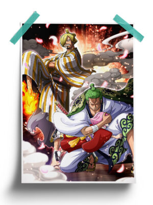 One Piece | Duo Sanji and Zoro anime Poster