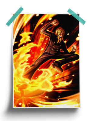 One Piece | Sanji Fire anime Poster