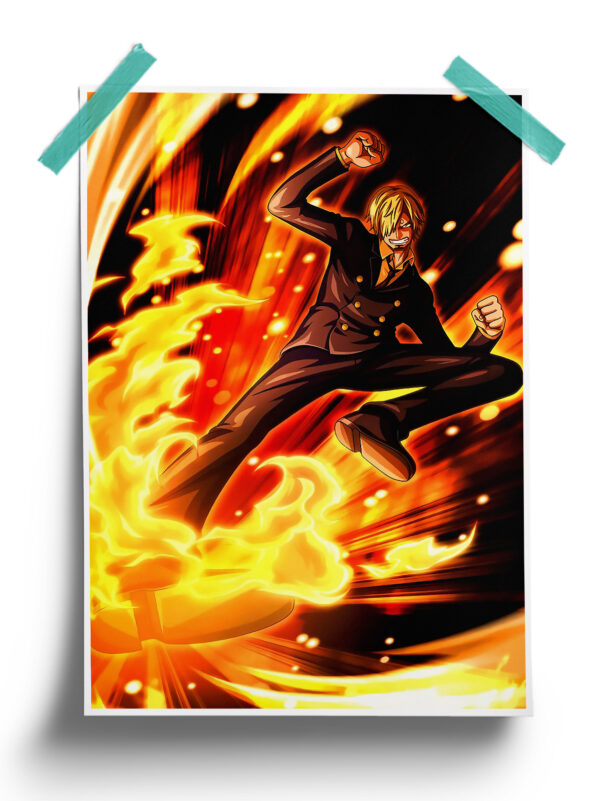 One Piece | Sanji Fire anime Poster