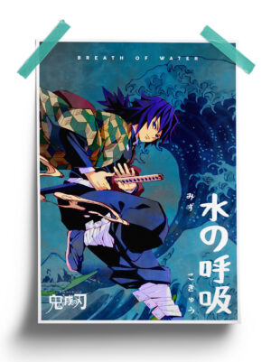 Breath of Water Giyu Tomioka Kimetsu no Yaiba Poster