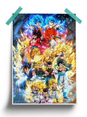 Dragon Ball | Goku Vegeta Evolution anime Poster