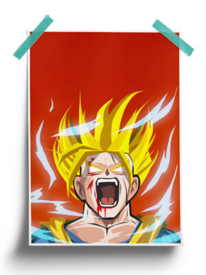 Dragon Ball | Angry Red Goku anime Poster