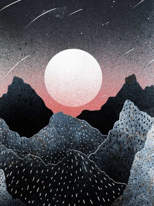 A Red Starfield Sky Poster