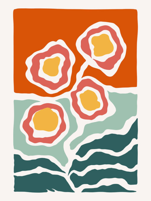 Abstract Floral Art Print Poster