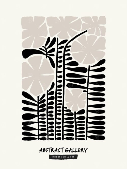 Abstract Floral Square Art Poster
