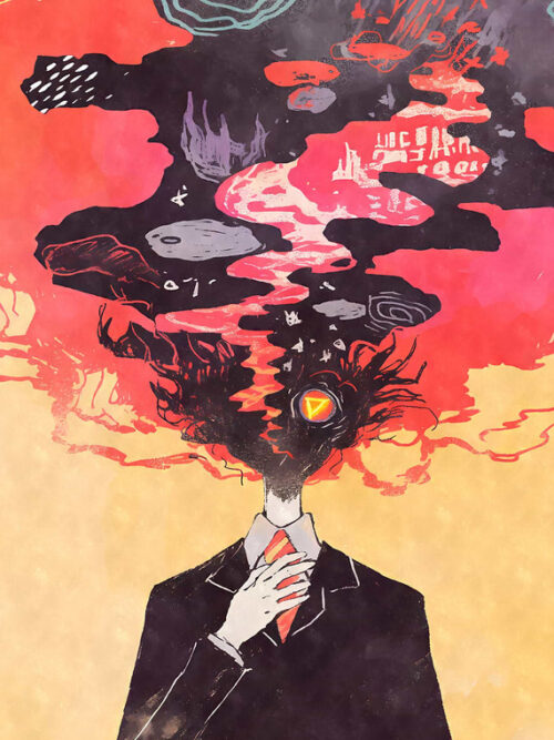 Abstract Weirdcore Man Poster