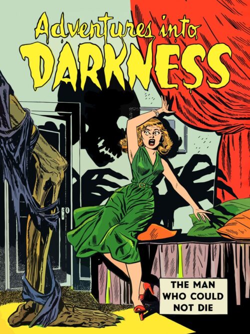 Adventure Into The Darkness Vintage Horror Comic Poster