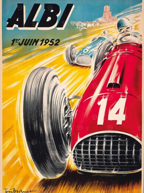 Albi Grand Prix 1er Juin 1952 Car Race Poster