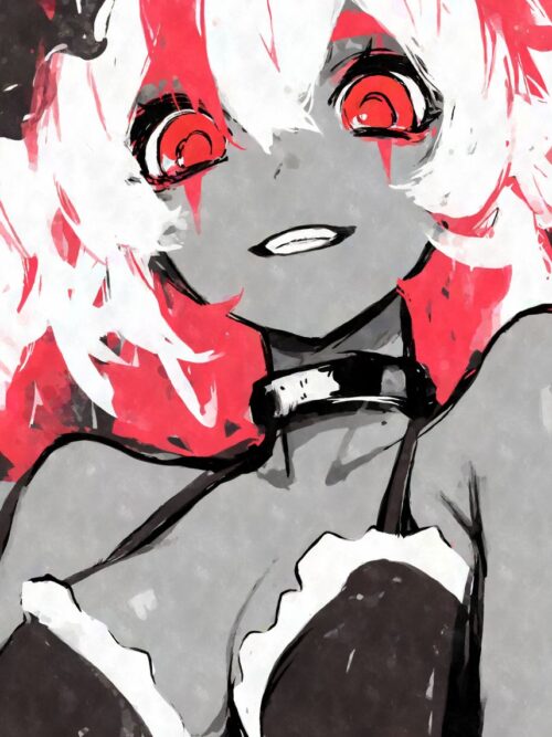 Anime Clown Girl With Red Eyes Poster