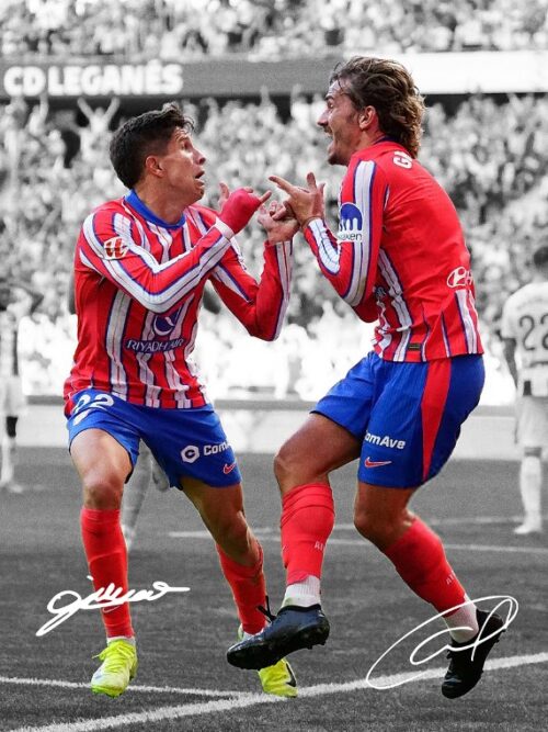 Antoine Griezmann And Giuliano Simeone Atletico Madrid Soccer Poster
