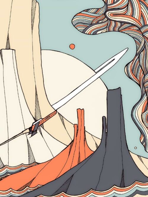 As The Rocket Ship Travels Poster