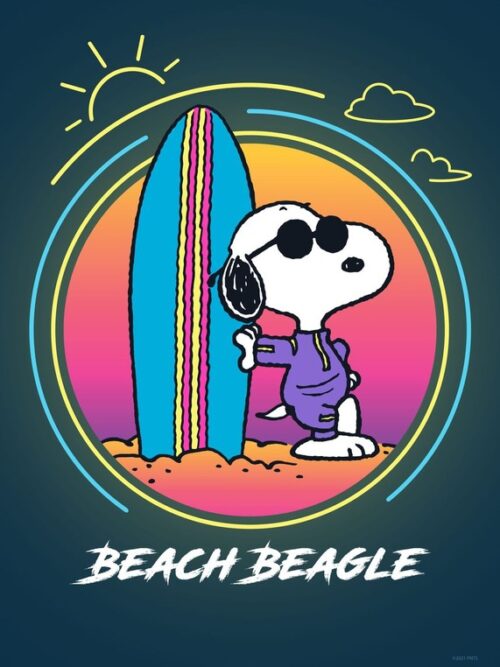 Beach Beagle Peanuts Poster