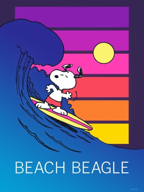 Beach Beagle Peanuts Poster