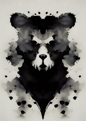 Bear Black Watercolor Poster