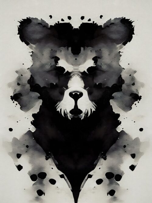 Bear Black Watercolor Poster