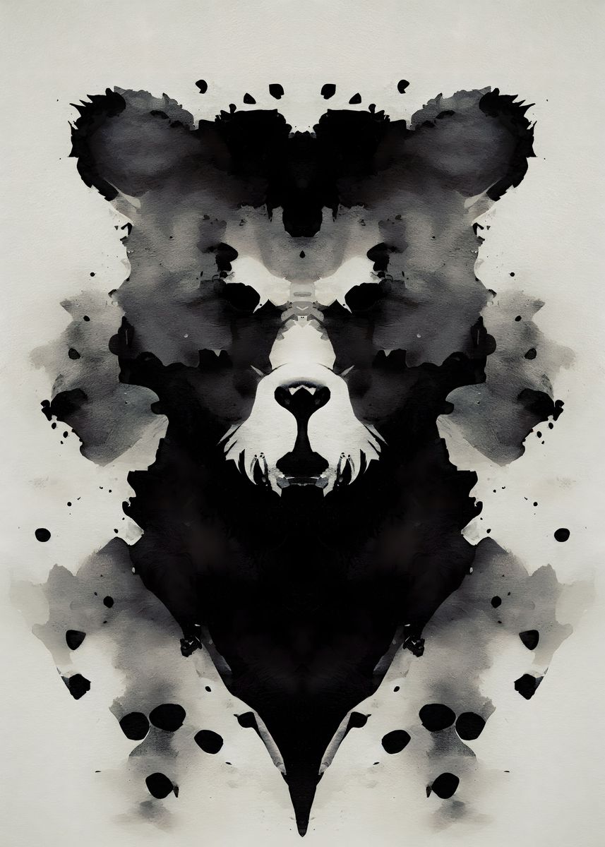 Bear Black Watercolor Poster