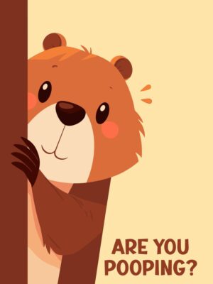 Beaver Peeking Are You Pooping Poster