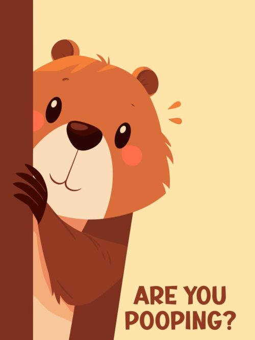 Beaver Peeking Are You Pooping Poster