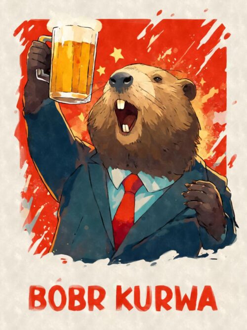 Beer Bober Beaver In Suit Poster