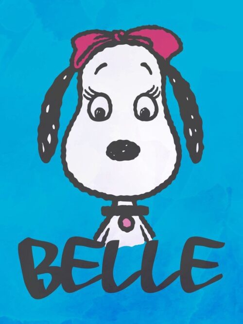Belle Portrait Blue Peanuts Poster