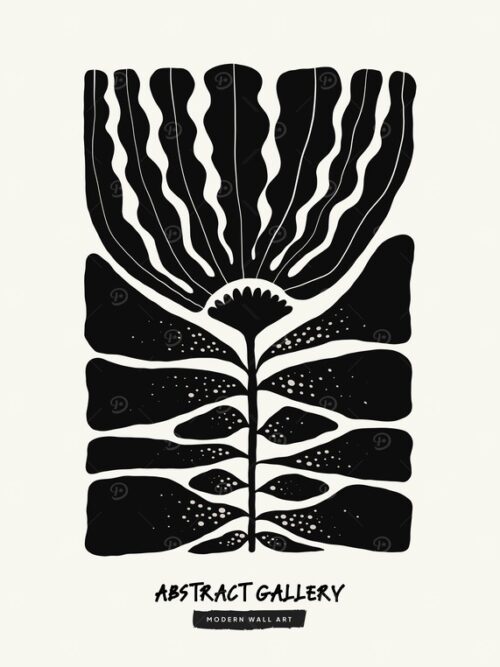 Black And White Abstract Flower Poster