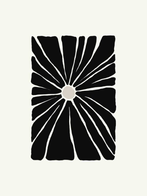 Black And White Sunburst Poster