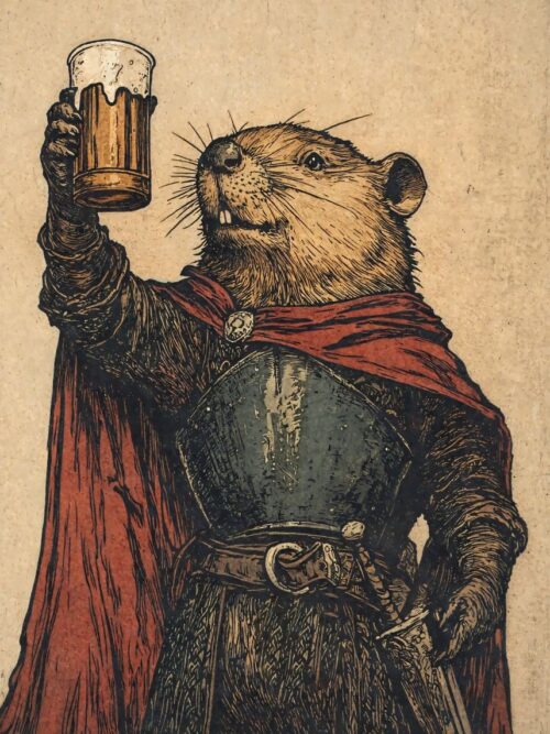 Bober Knight Beaver Beer Poster