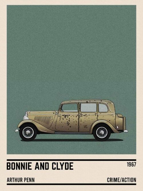 Bonnie And Clyde Car Movie Poster