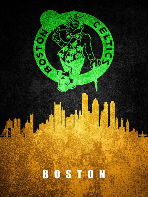 Boston City Skyline Poster