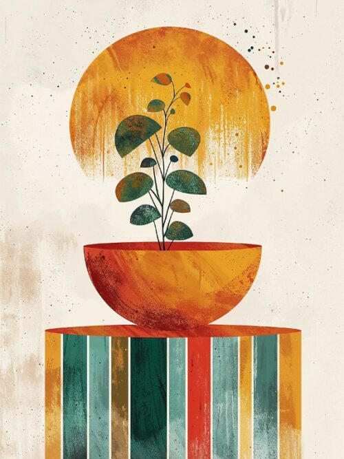 Botanical Sunset Poster