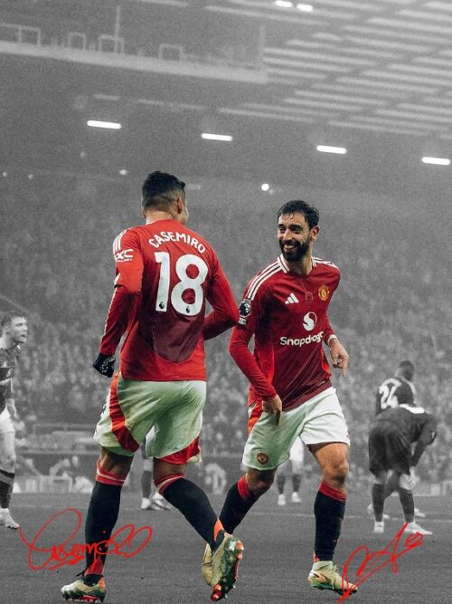 Casemiro And Bruno Fernandes Soccer Poster