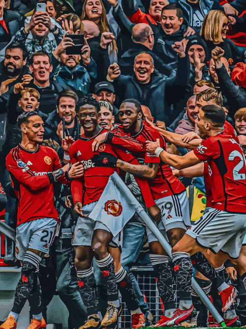 Celebration Players Football Poster