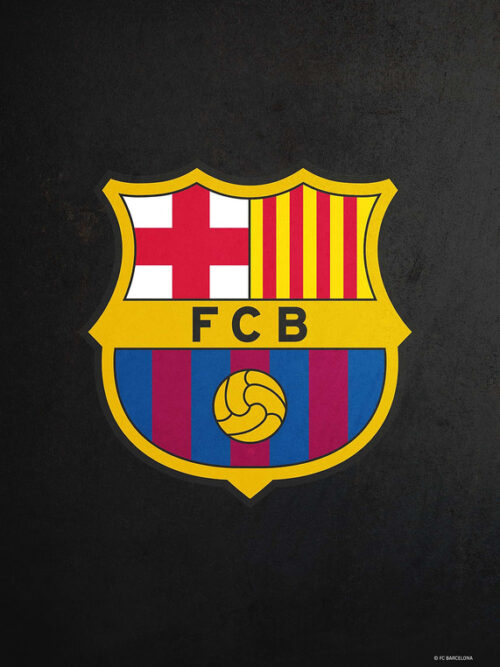 Crest Black Football Poster