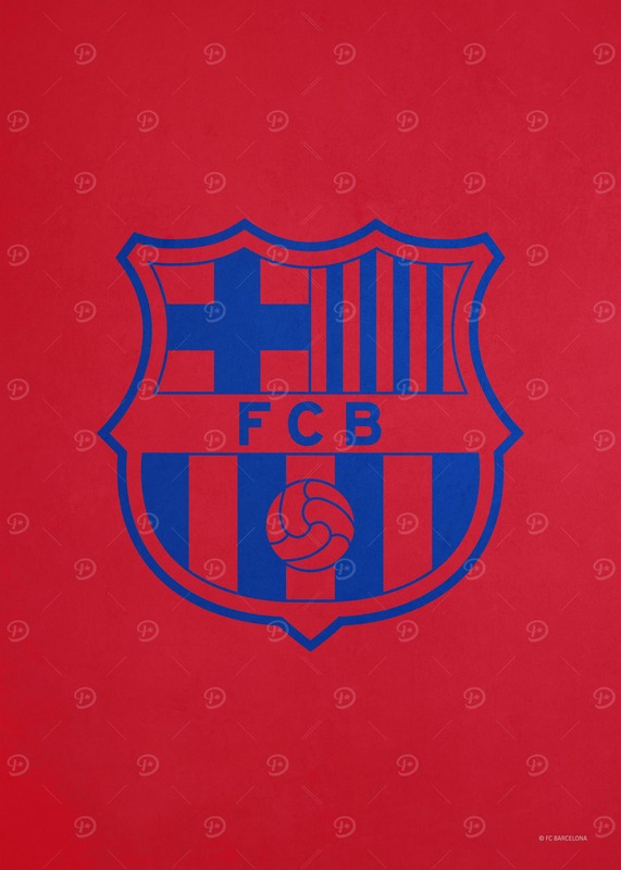 Crest Blue Red Football Poster
