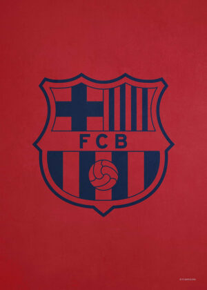 Crest Navy Red Football Poster