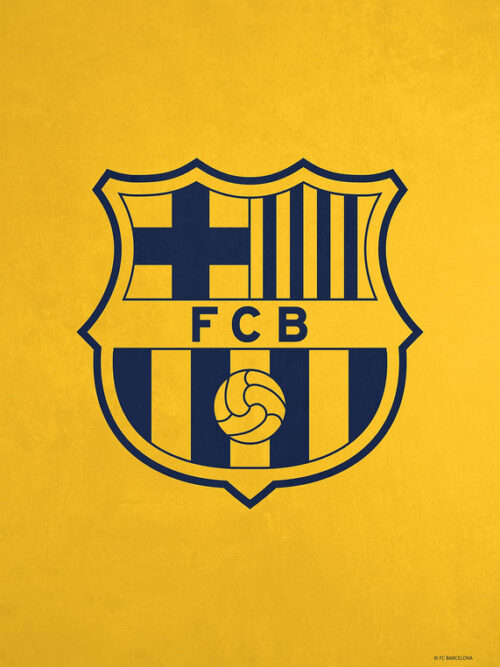 Crest Navy Yellow Football Poster