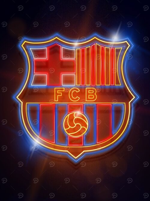 Crest Neon Football Poster