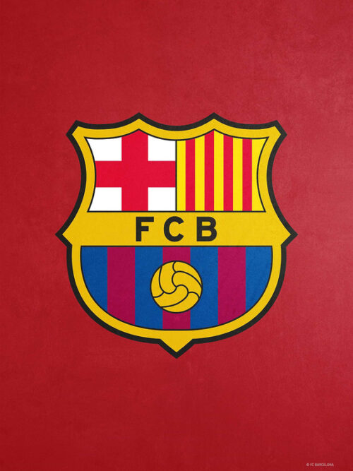 Crest Red Football Poster