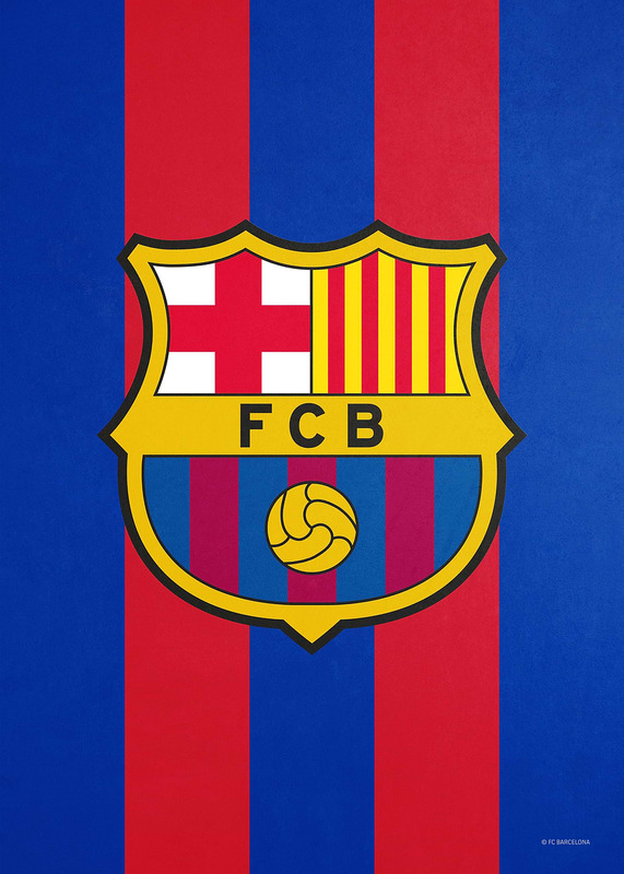 Crest Red Stripes Football Poster