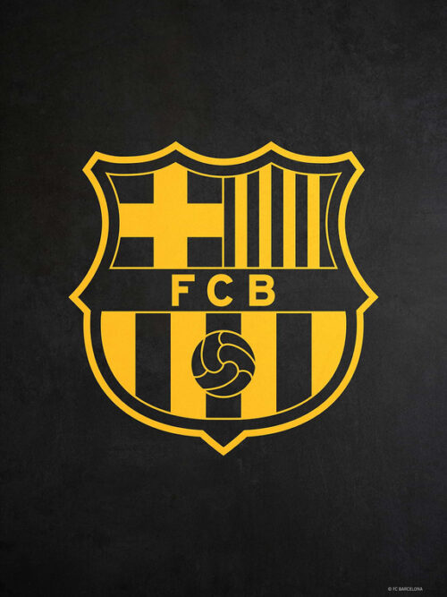 Crest Yellow Black Football Poster
