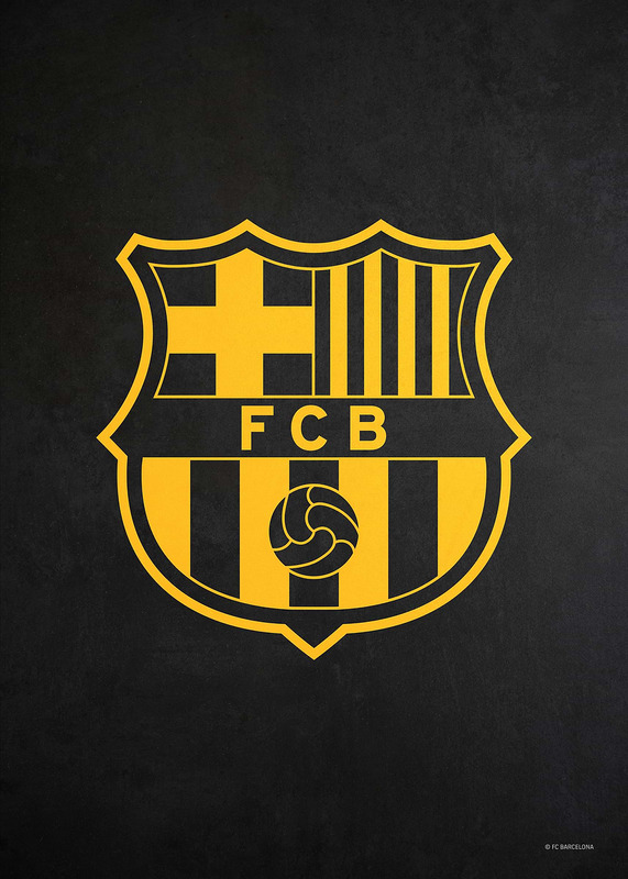 Crest Yellow Black Football Poster