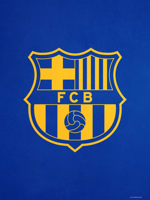 Crest Yellow Blue Football Poster
