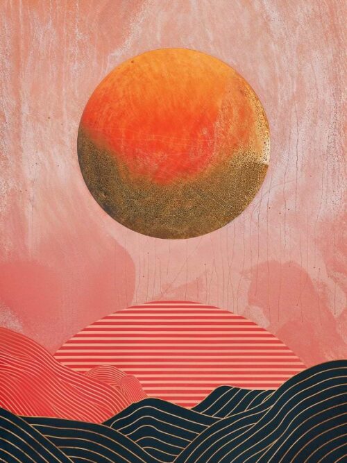 Crimson Dune Layers Poster