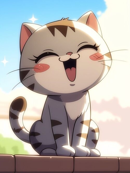 Cute Anime Cat Poster