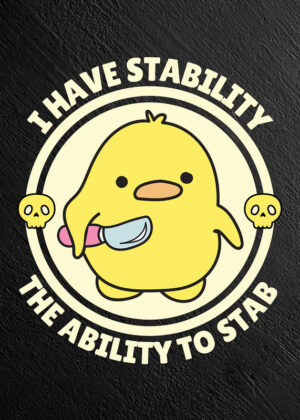 Cute Chick Duck With Knife Poster
