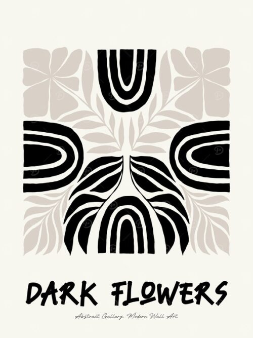 Dark Flowers Seamless Pattern Poster