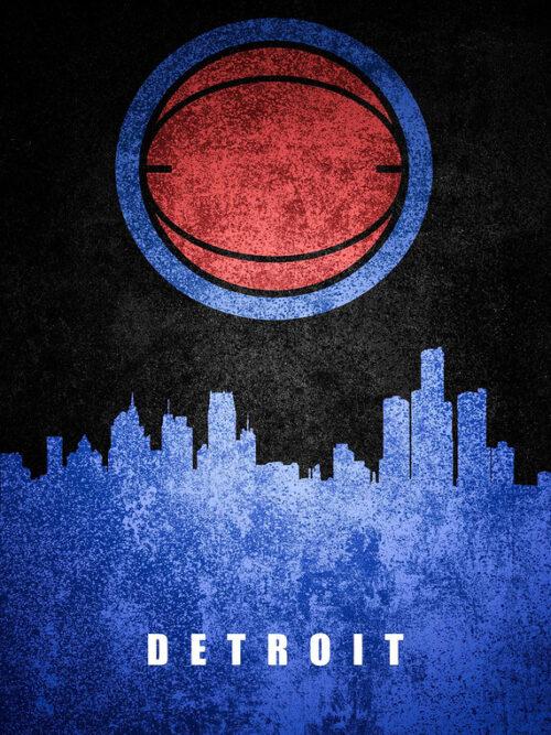 Detroit City Skyline Poster