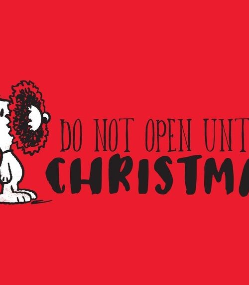 Do Not Open Until X Mas Peanuts Poster
