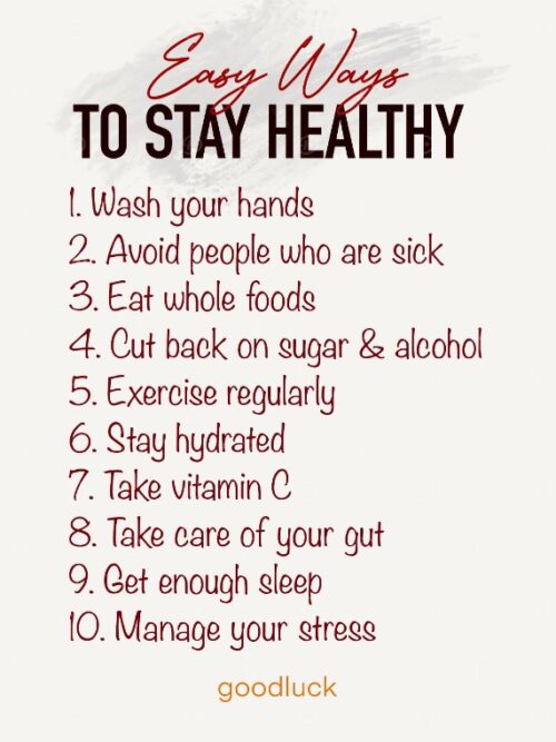 Easy Ways To Stay Healthy Poster