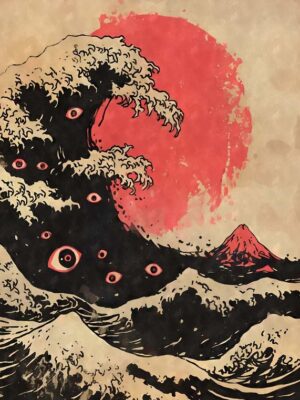 Eyes Of The Great Wave Weirdcore Poster